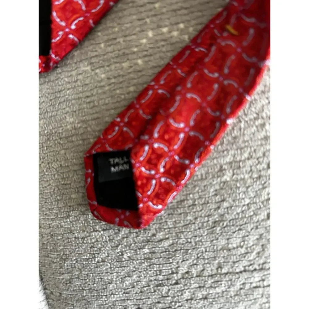 Innocenti by Tom James Silk Tie Red Blue Tall Men